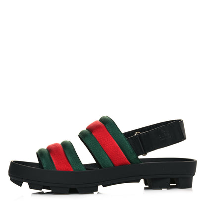 Gucci Nylon Cirano Lux Web Mens Cleat Sole Slingback Sandals 9 Green Red Black 1 of 9