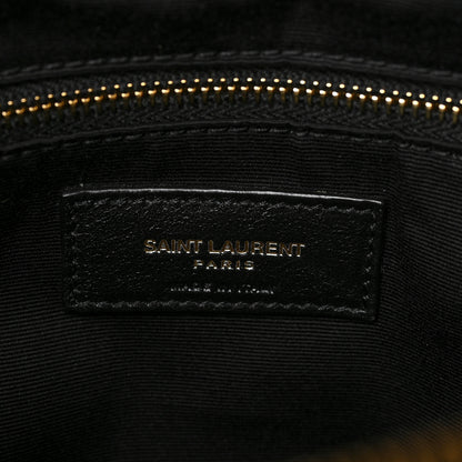 Saint Laurent Suede Y Quilted Monogram Medium Loulou Chain Satchel Black 6 of 8