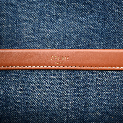 Celine Denim Large Thais Cabas Navy Tan 6 of 11