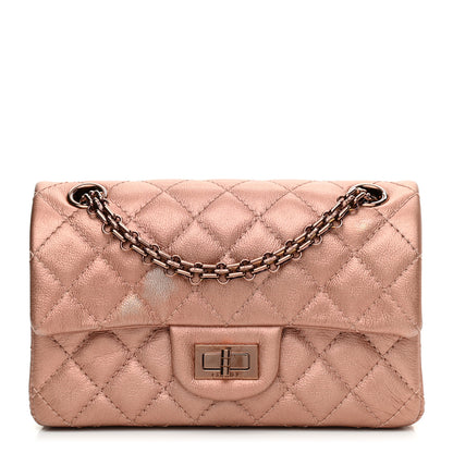 Chanel Metallic Grained Calfskin Quilted 2.55 Reissue Mini Flap Copper Pink 1 of 11