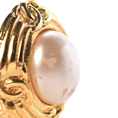Chanel Pearl Clip On Earrings Gold 3 of 5