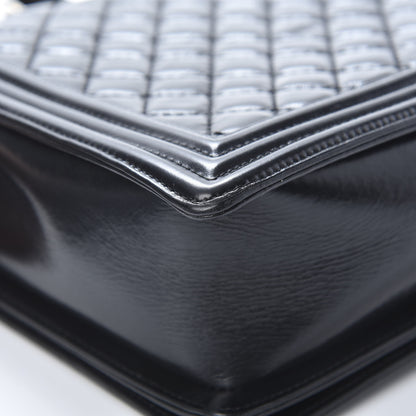 Chanel Glazed Calfskin Quilted Large Boy Flap Black 12 of 14