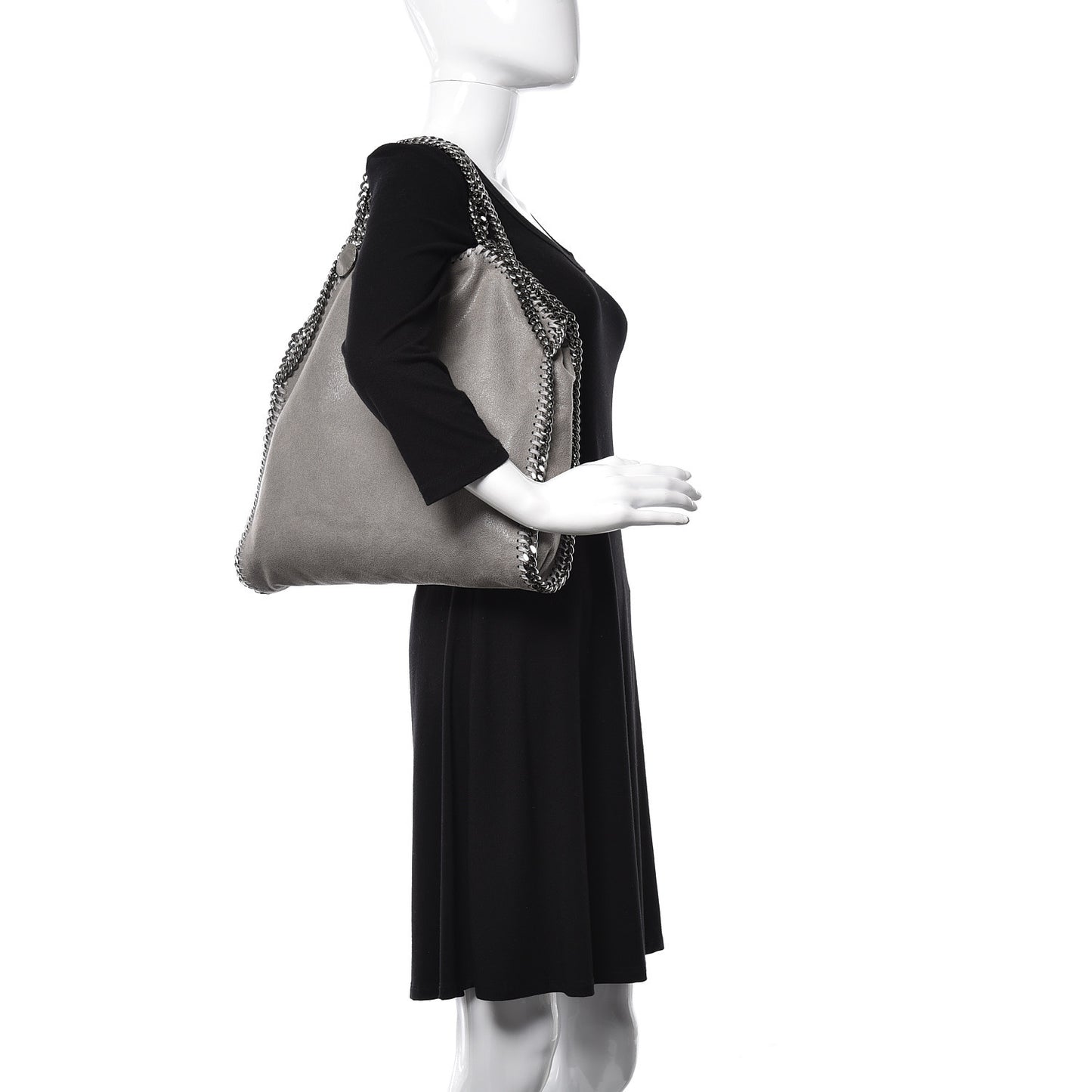 Shaggy Deer Falabella Fold Over Tote Grey