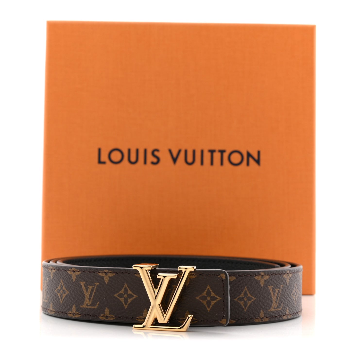 Calfskin Monogram 25mm LV Iconic Reversible Belt 95 38 Black