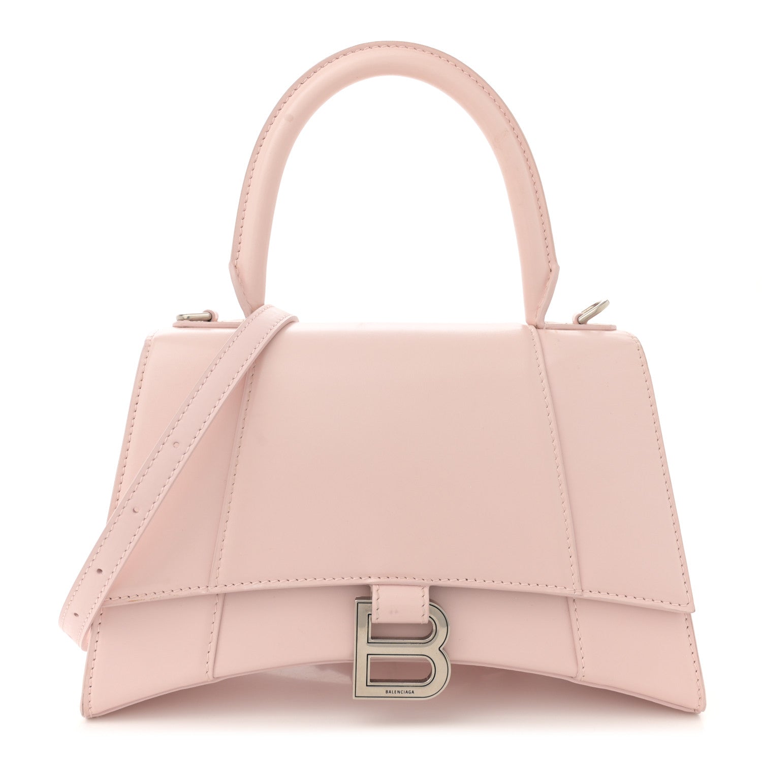 Balenciaga Shiny Box Calfskin Small Hourglass Top Handle Bag Light Rose 1 of 13