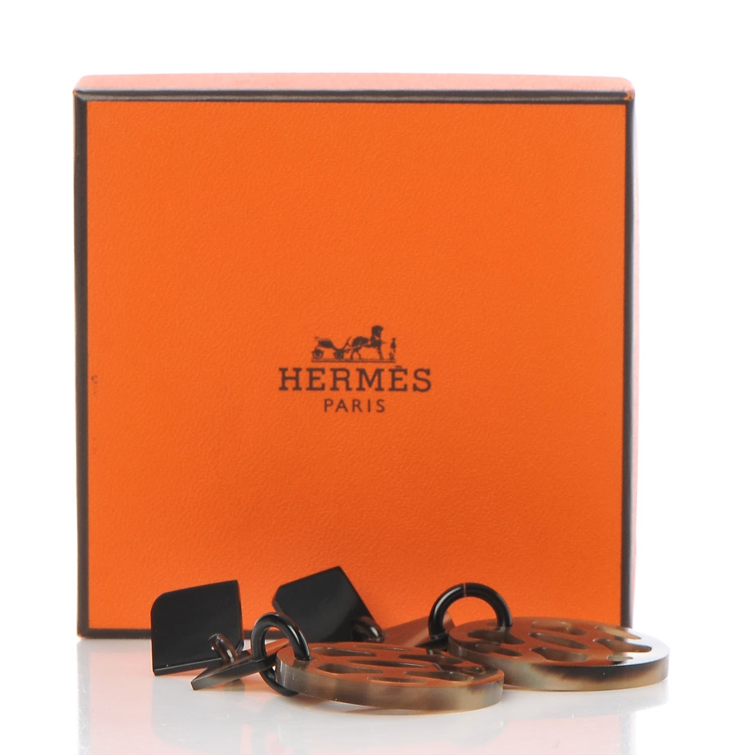 Hermes Buffalo Horn Silver Lift GM Earrings 5 of 5