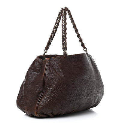 Fendi Crinkled Lambskin Mia Tote Cognac 2 of 14