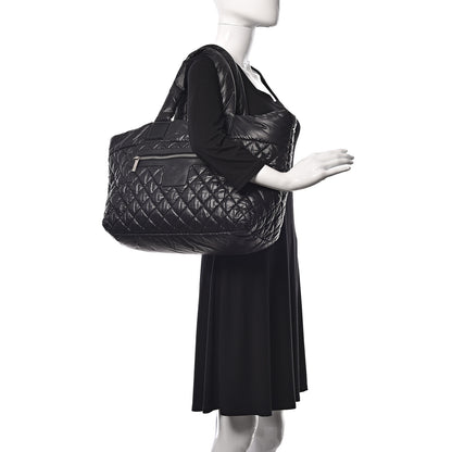 Chanel Nylon Quilted Large Coco Cocoon Tote Black 2 of 12