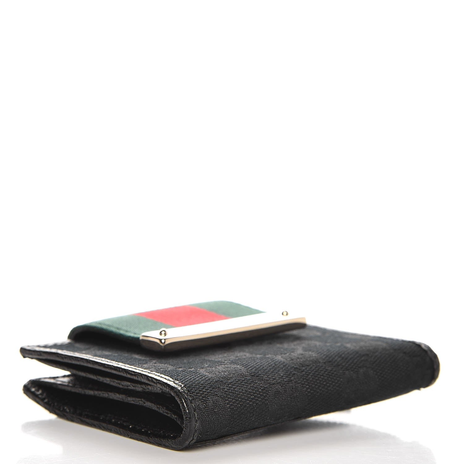 Gucci Monogram Web French Flap Wallet Black 4 of 6