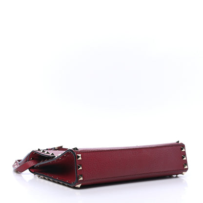 Valentino Garavani Pebbled Calfskin Medium Rockstud Flip Lock Crossbody Bag Red 3 of 5