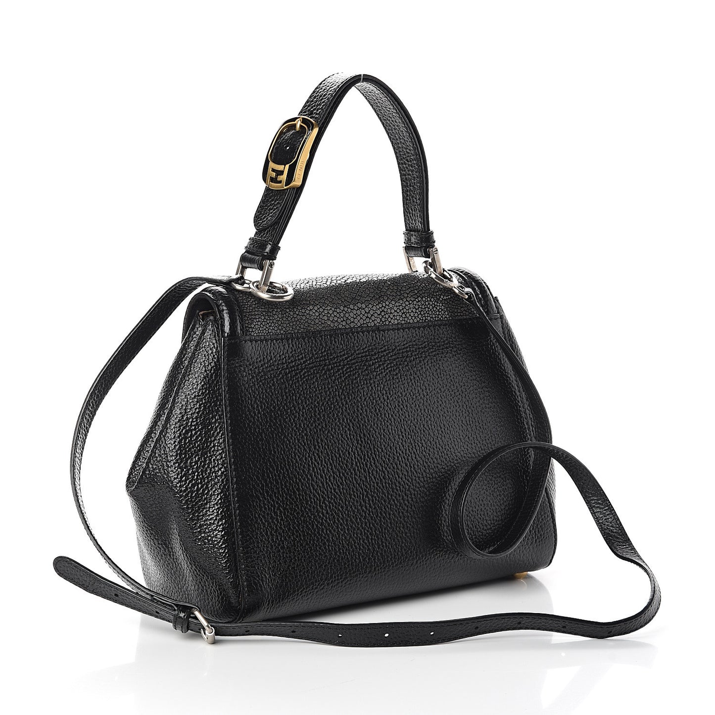 Glossy Buffalo Stingray Silvana Bag Black