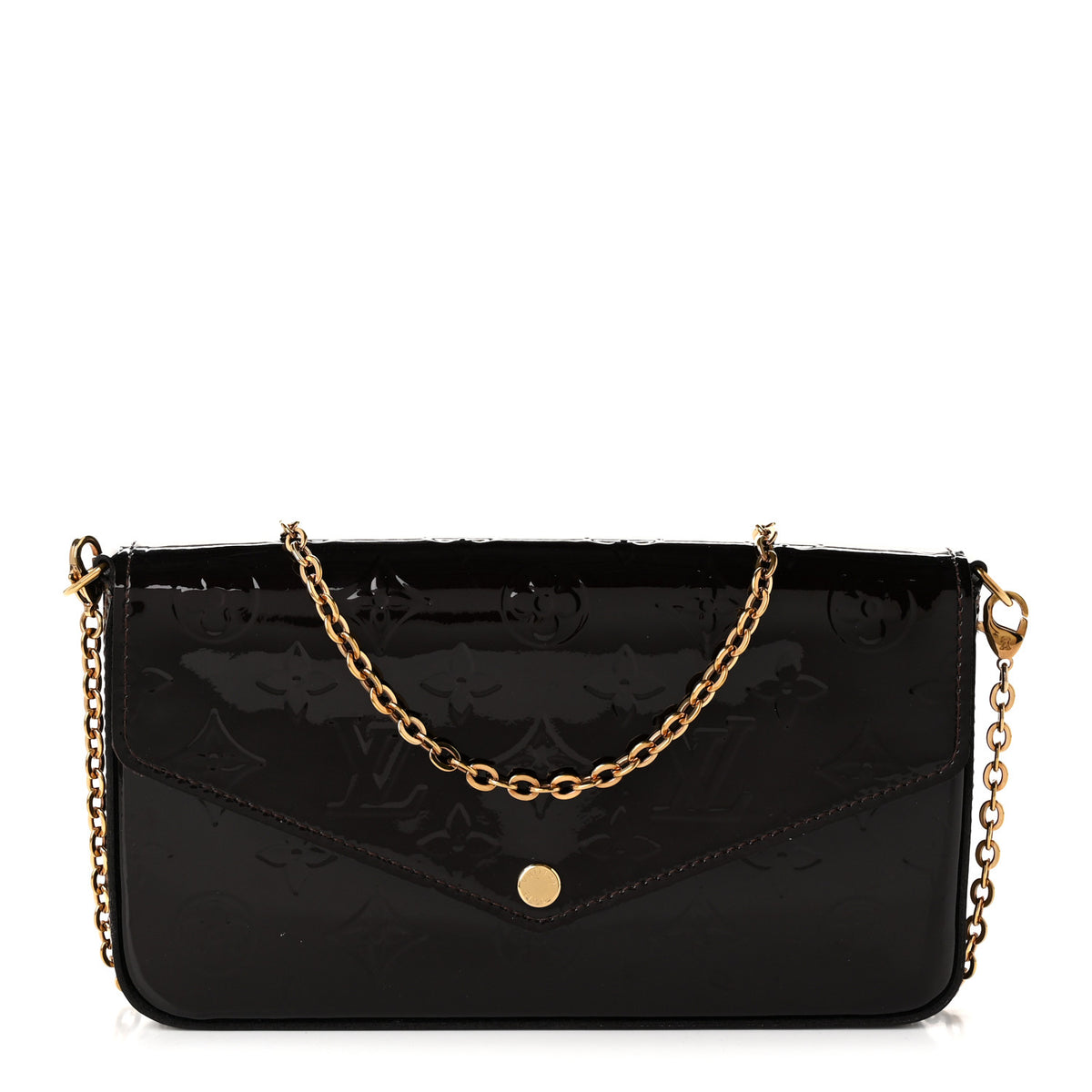 Louis Vuitton Vernis Pochette Felicie Chain Wallet Amarante 1 of 11