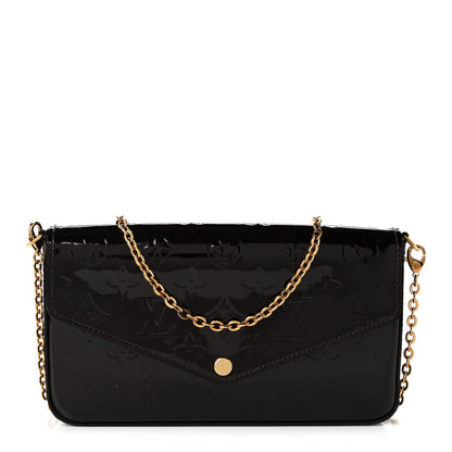 Louis Vuitton Vernis Pochette Felicie Chain Wallet Amarante 1 of 11