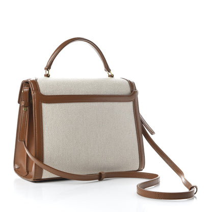 Saint Laurent Canvas Calfskin Medium Classic Monogram Cassandra Top Handle 3 of 9