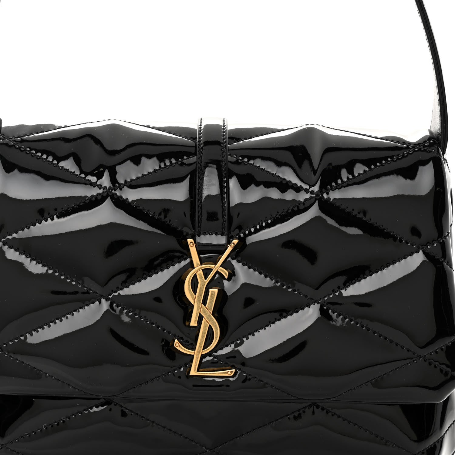 Saint Laurent Patent Quilted Le 57 Diamond Shoulder Bag Black 6 of 8