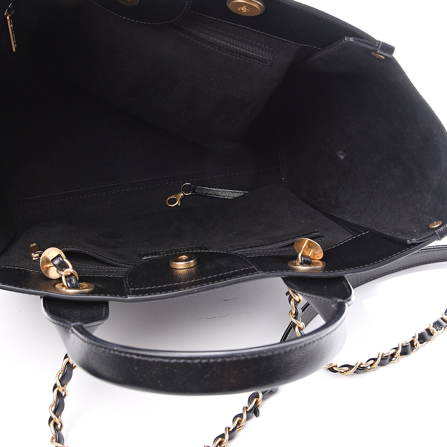 Caviar Small Studded Deauville Tote Black