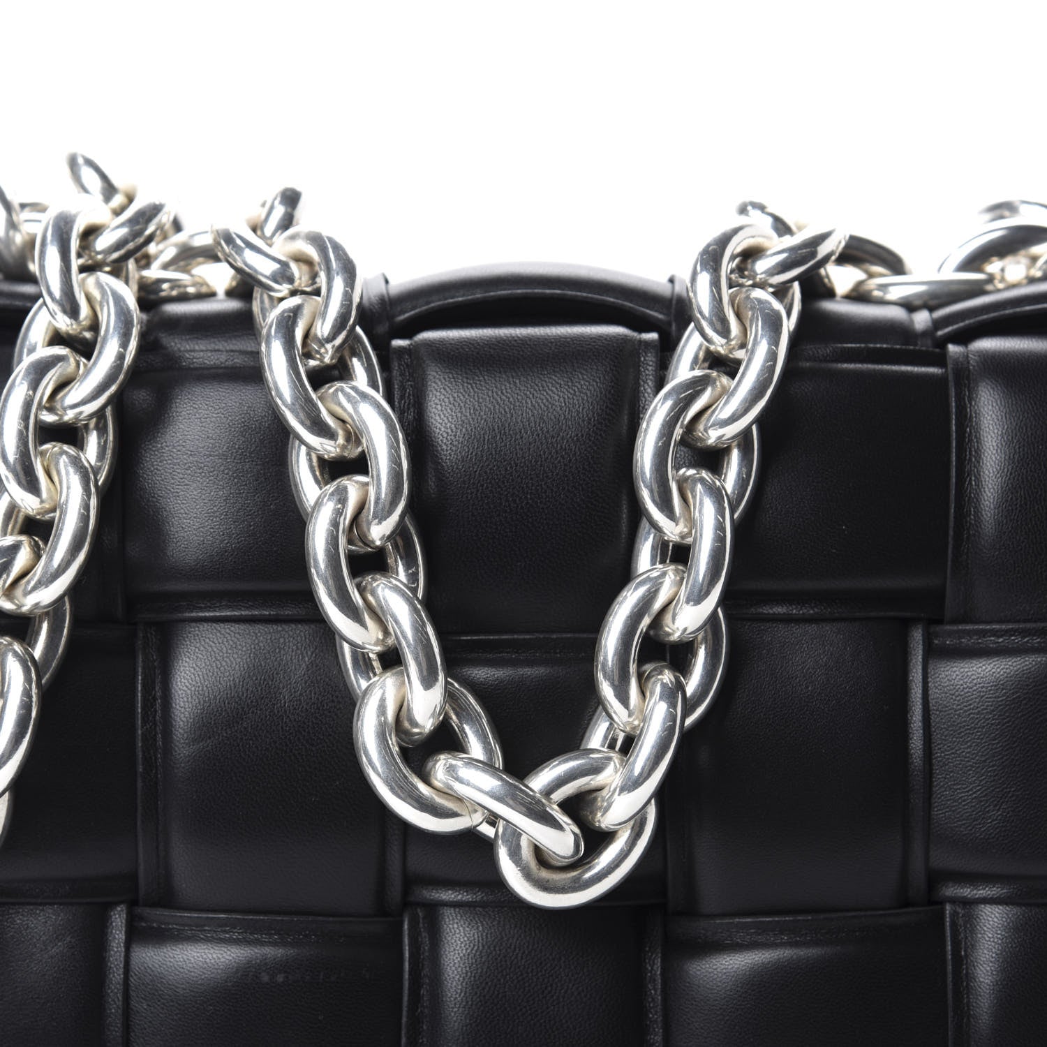 Bottega Veneta Lambskin Maxi Intreccio Padded Chain Cassette Crossbody Bag Black 9 of 9