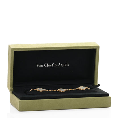 Van Cleef & Arpels 18K Yellow Gold Mother of Pearl 5 Motifs Vintage Alhambra Bracelet 4 of 4
