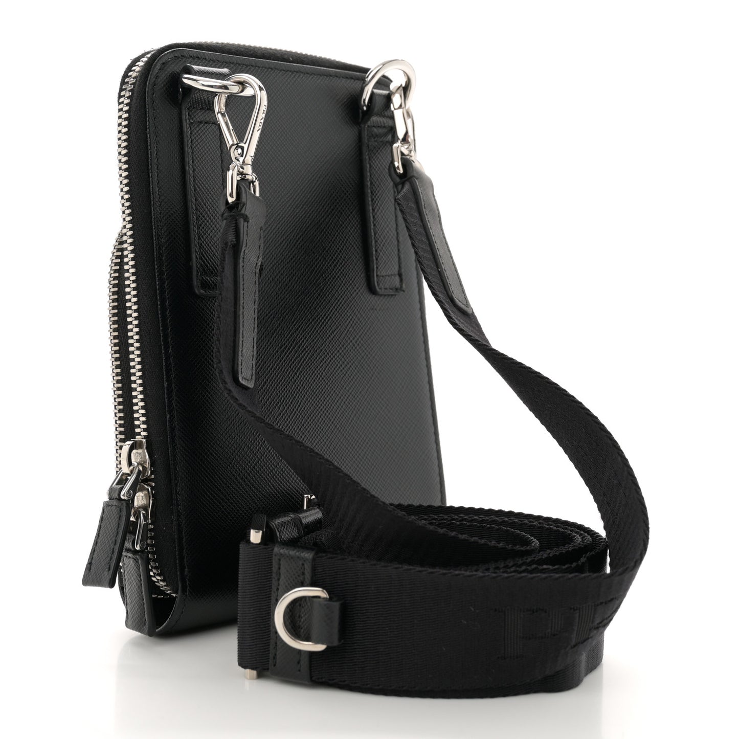 Saffiano Phone Crossbody Pouch Black