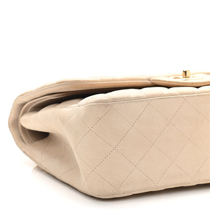 Chanel Iridescent Caviar Quilted Jumbo Double Beige 9 of 17