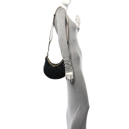 Gucci Calfskin GG Matelasse Small Hobo Shoulder Bag Black Natural 2 of 9