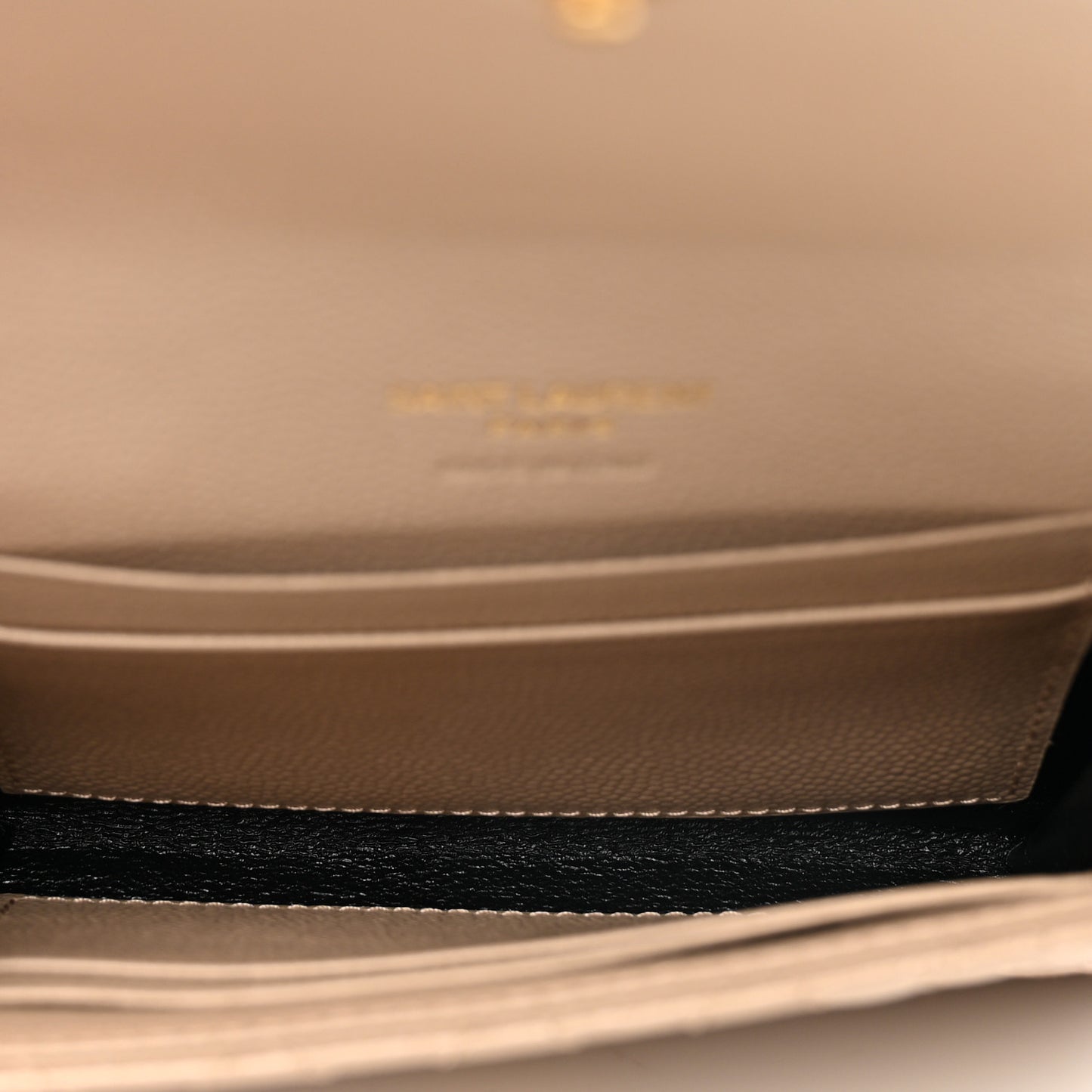Grain De Poudre Textured Mixed Matelasse Triquilt Small Monogram Envelope Wallet Dark Beige