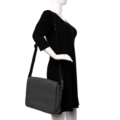 Burberry Calfskin Logo Messenger Charcoal Grey 2 of 9