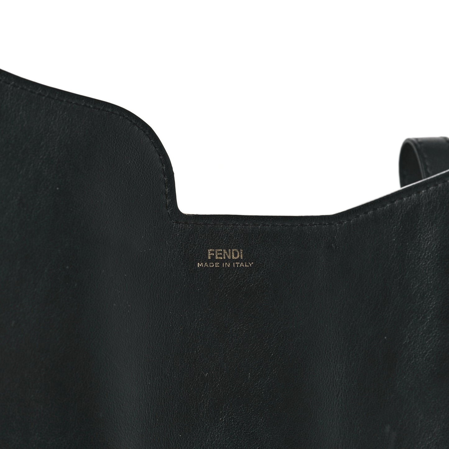 Vitello Grace Glazed Fabric FF 1974 3 Pocket Mini Crossbody Bag Black Mogano Panna