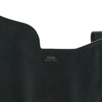 Fendi Vitello Grace Glazed Fabric FF 1974 3 Pocket Mini Crossbody Bag Black Mogano Panna 6 of 8