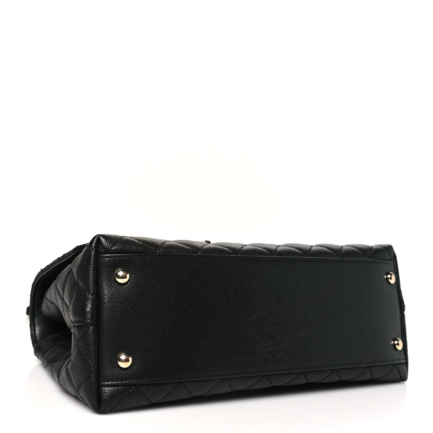 Caviar Quilted Small Coco Handle Flap Black