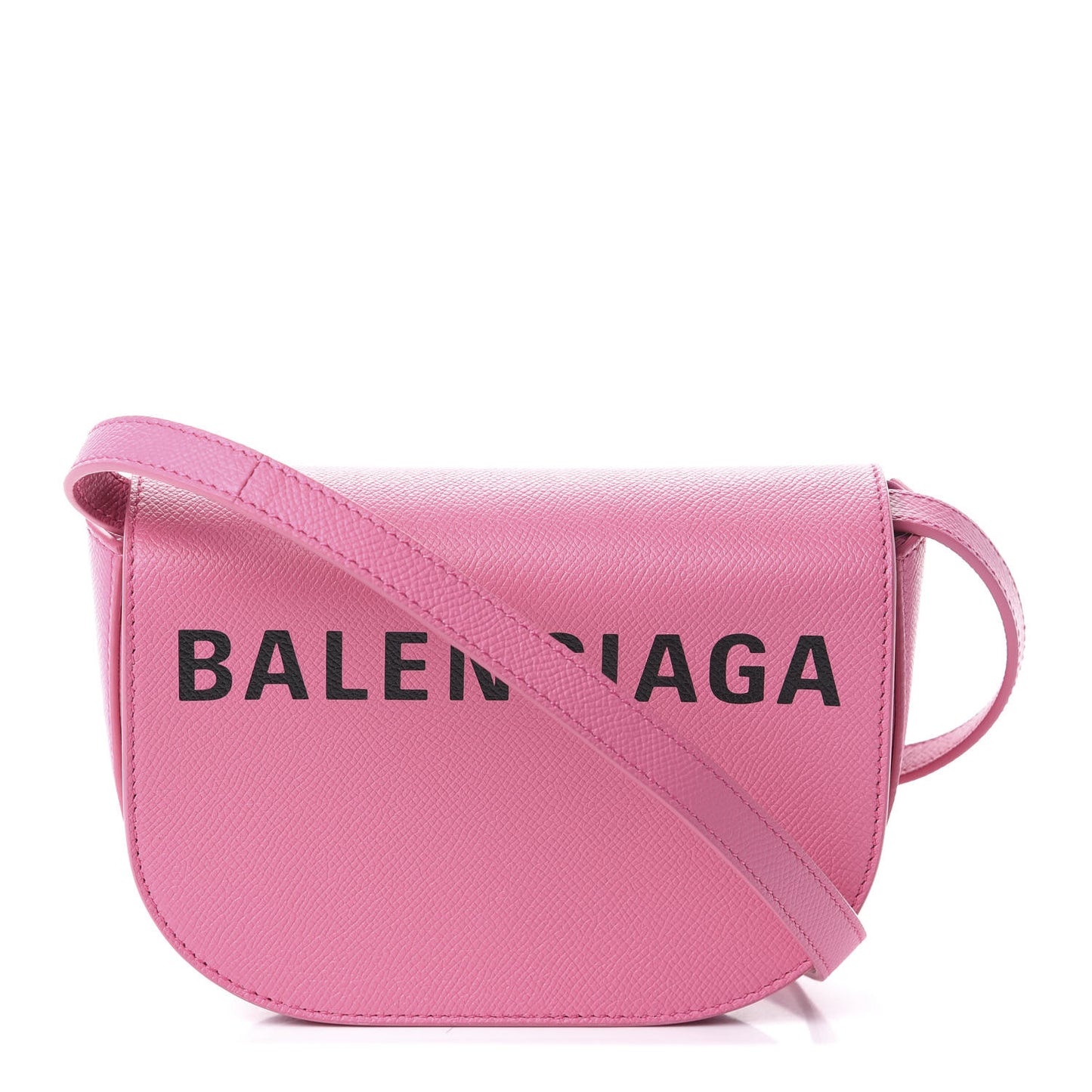 Signature Grained Calfskin Logo Print Ville Day Bag XS Rose Bubblegum Black