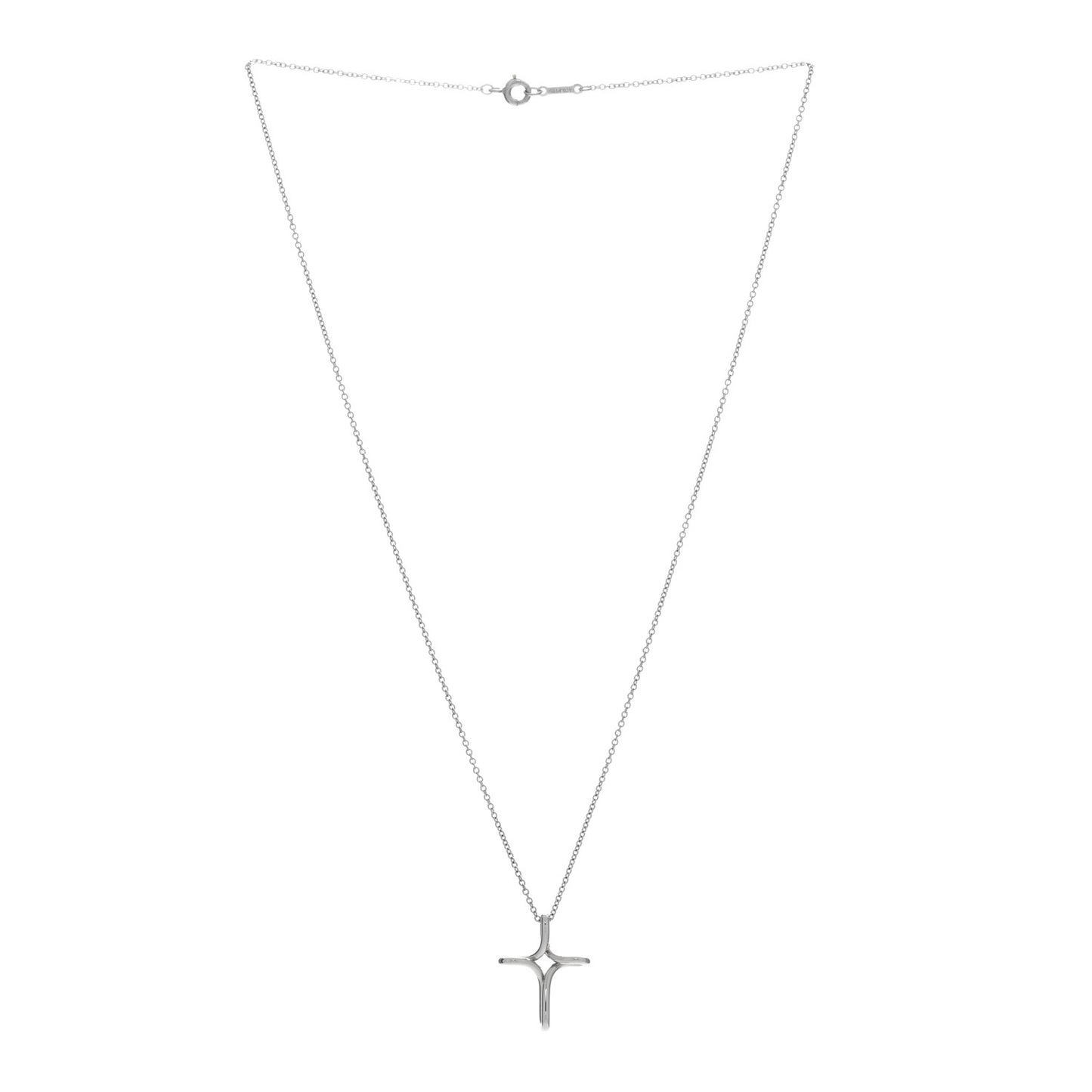 Platinum Elsa Peretti Infinity Cross Pendant Necklace