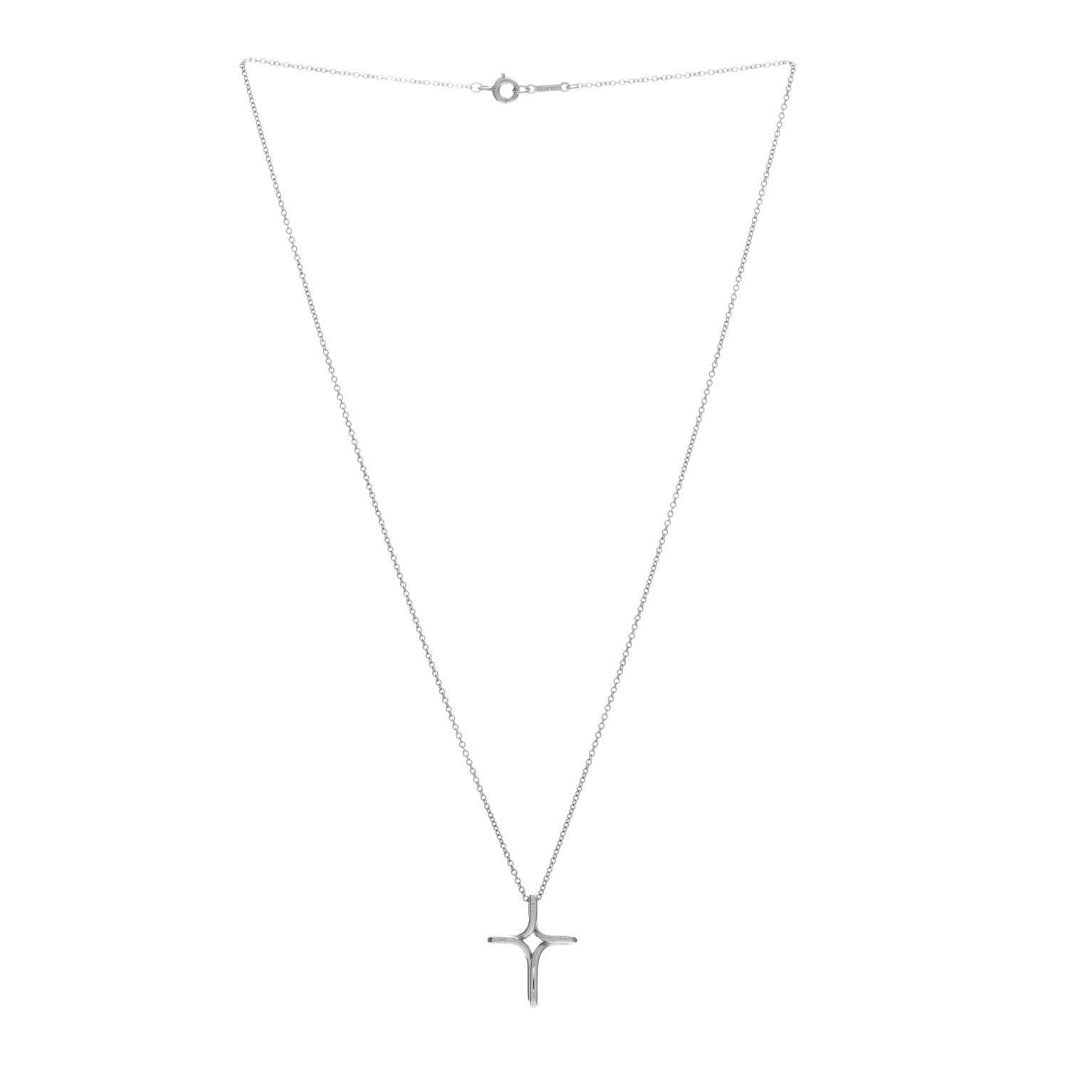 Tiffany Platinum Elsa Peretti Infinity Cross Pendant Necklace 3 of 5