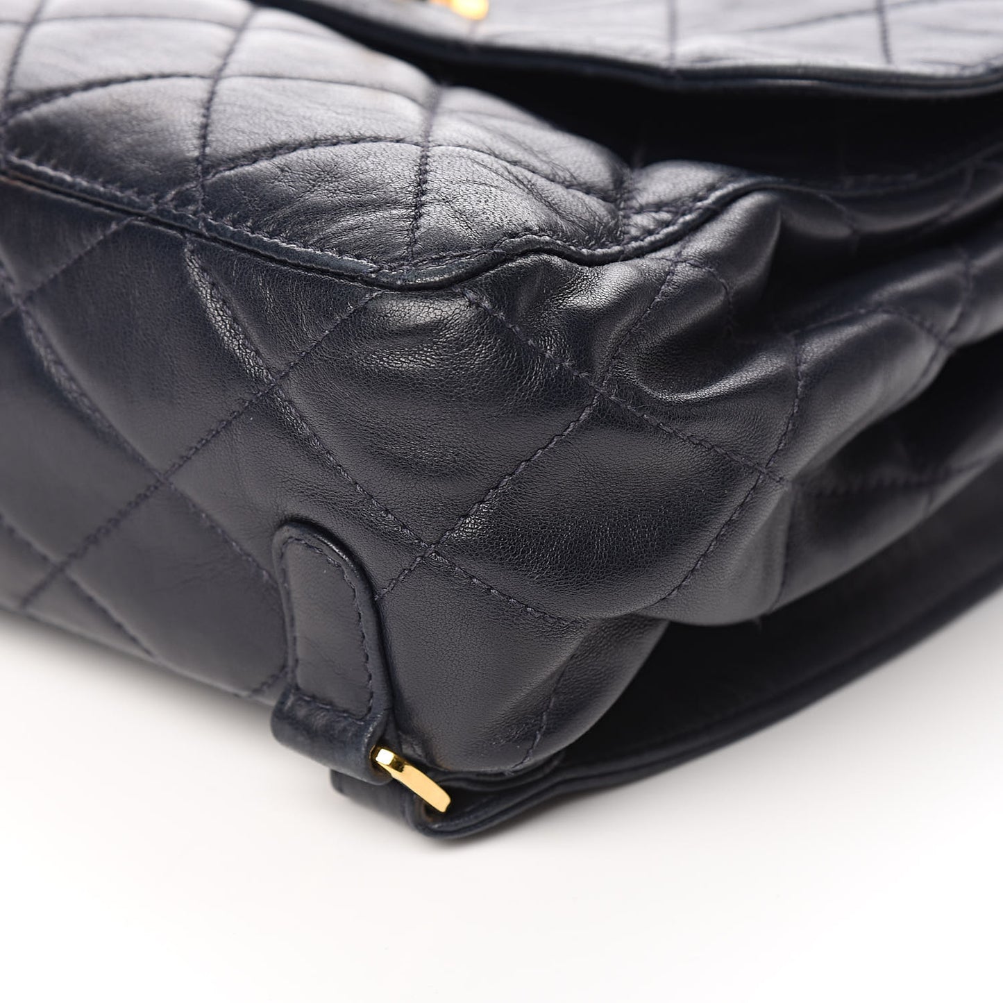 Lambskin Quilted Backpack Navy