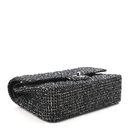Chanel Tweed Quilted Medium Double Flap Black Multicolor 4 of 11