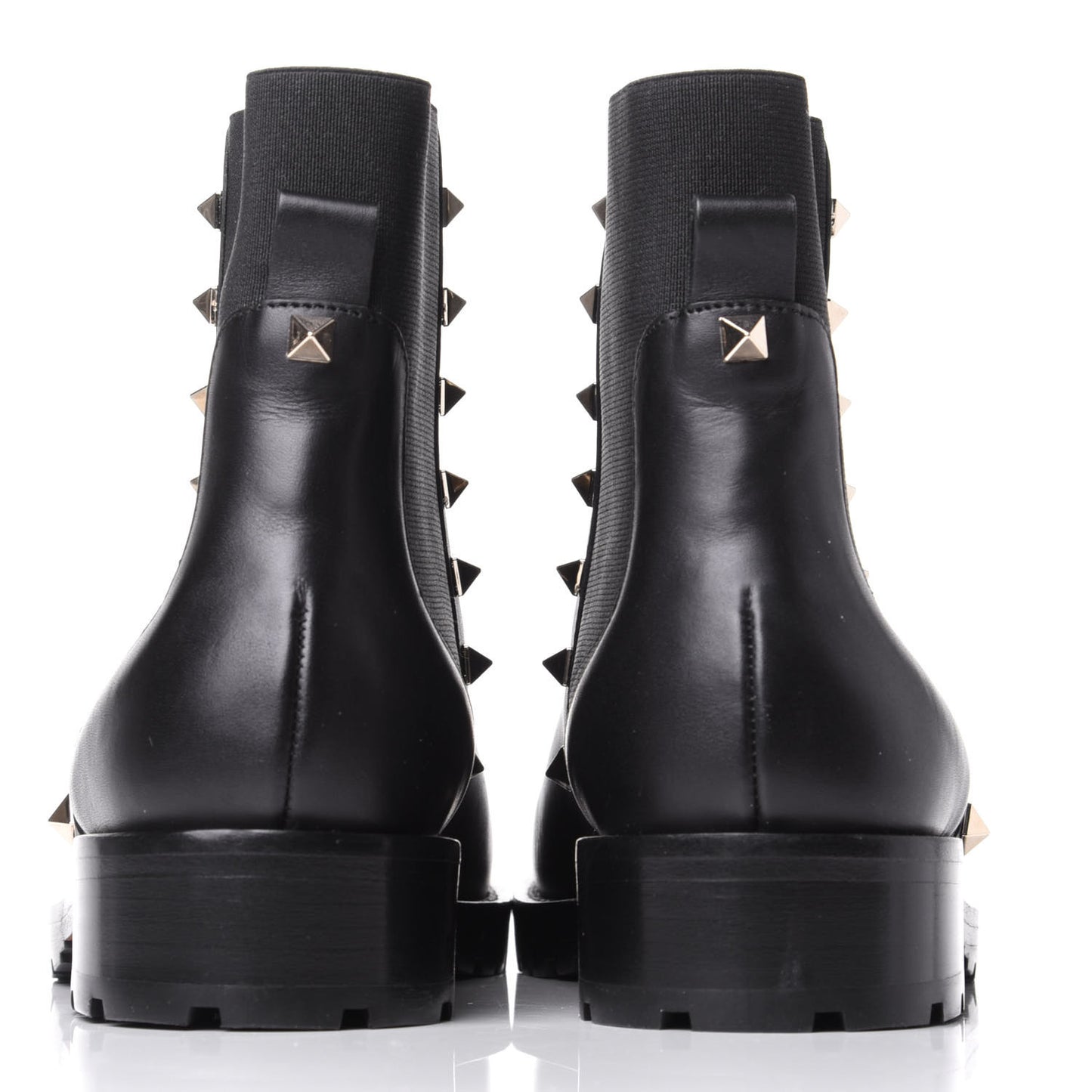 Calfskin Rockstud Beatle Chelsea 20mm Ankle Boots 36.5 Black