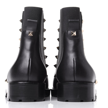 Valentino Garavani Calfskin Rockstud Beatle Chelsea 20mm Ankle Boots 36.5 Black 6 of 10