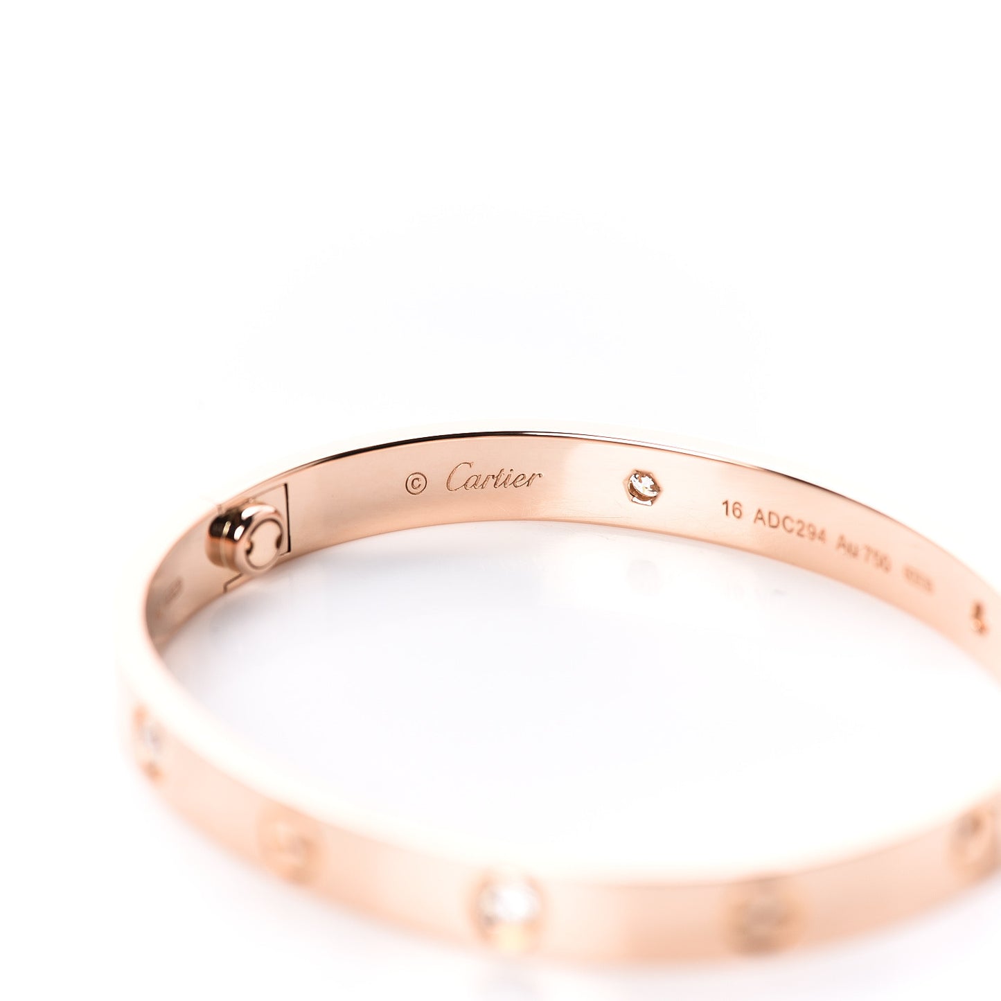 18K Pink Gold 4 Diamond LOVE Bracelet 16