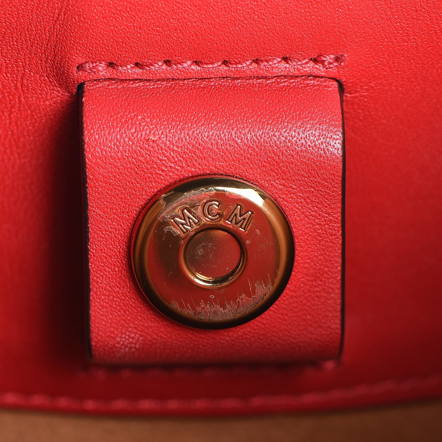 MCM Grained Calfskin Medium Milla Hobo Ruby Red 11 of 24