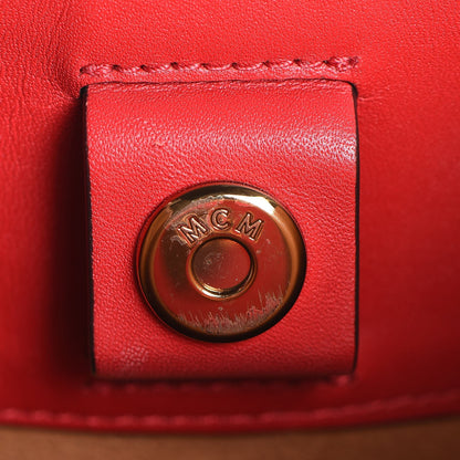 MCM Grained Calfskin Medium Milla Hobo Ruby Red 11 of 24