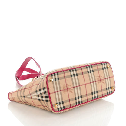 Burberry Haymarket Check Medium Regent Tote Dark Pink 4 of 11