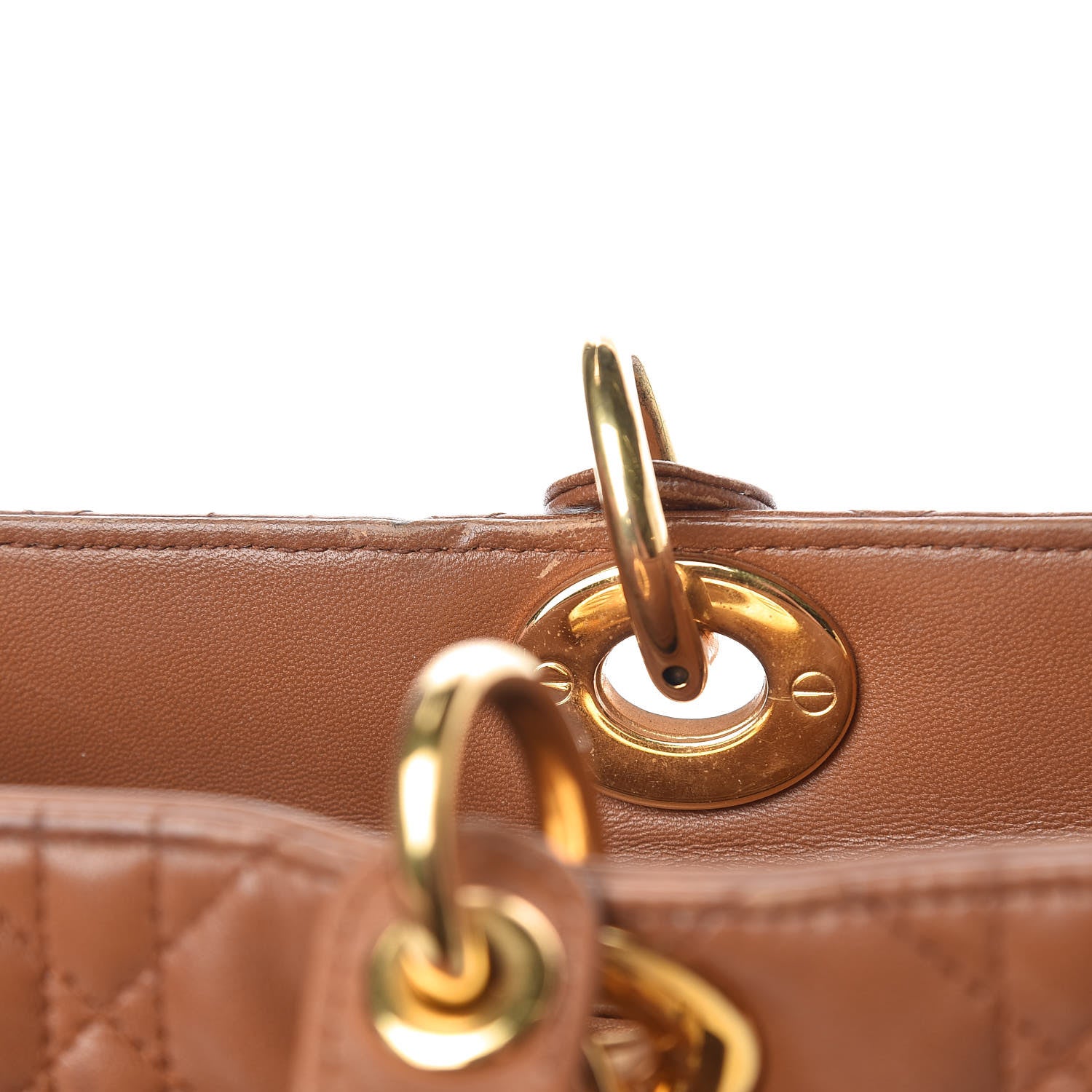 Christian Dior Lambskin Cannage Large Lady Dior Tan 33 of 33