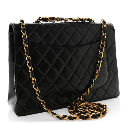 Chanel Lambskin Quilted XL Jumbo Single Flap Black 3 of 13