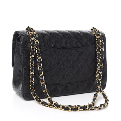 Chanel Caviar Quilted Jumbo Double Flap Black 3 of 10