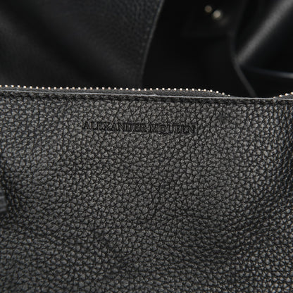 Alexander McQueen Grained Calfskin Skull Open Shopper Tote Black 7 of 10