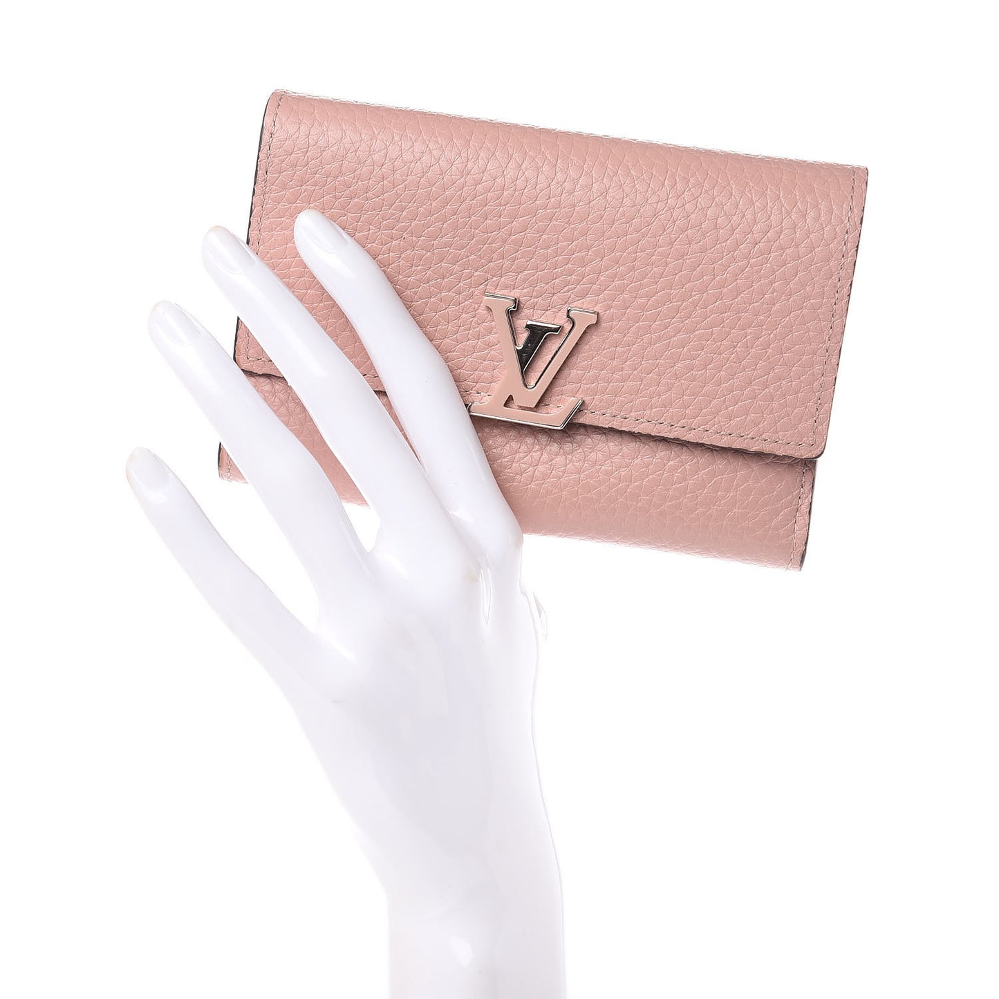 Taurillon Capucines Compact Wallet Magnolia