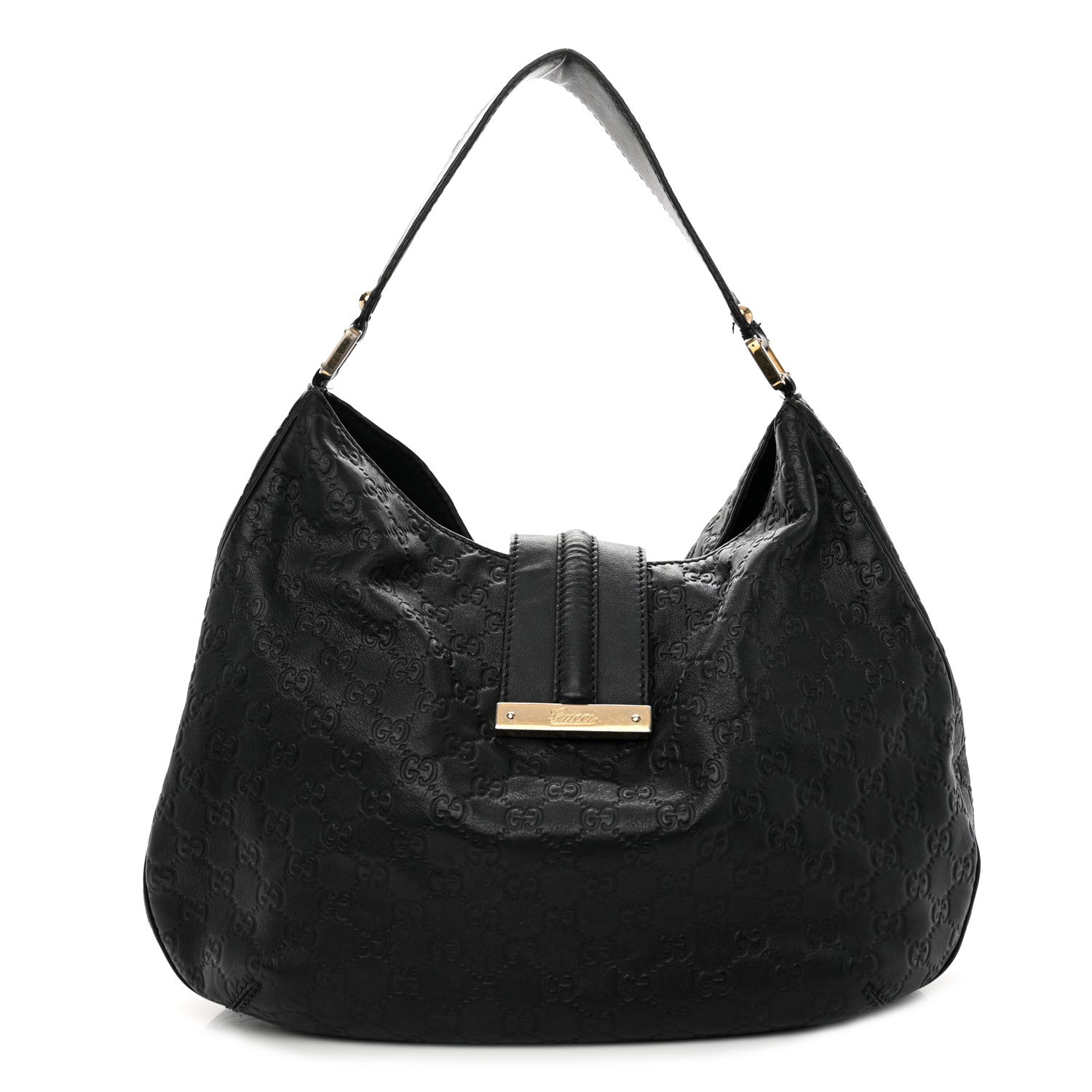 Gucci Guccissima Large New Ladies Web Hobo Black 1 of 13