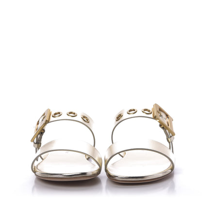 Christian Dior Laminated Calfskin D-Dior Slide Sandals 37.5 Pale Gold 4 of 12