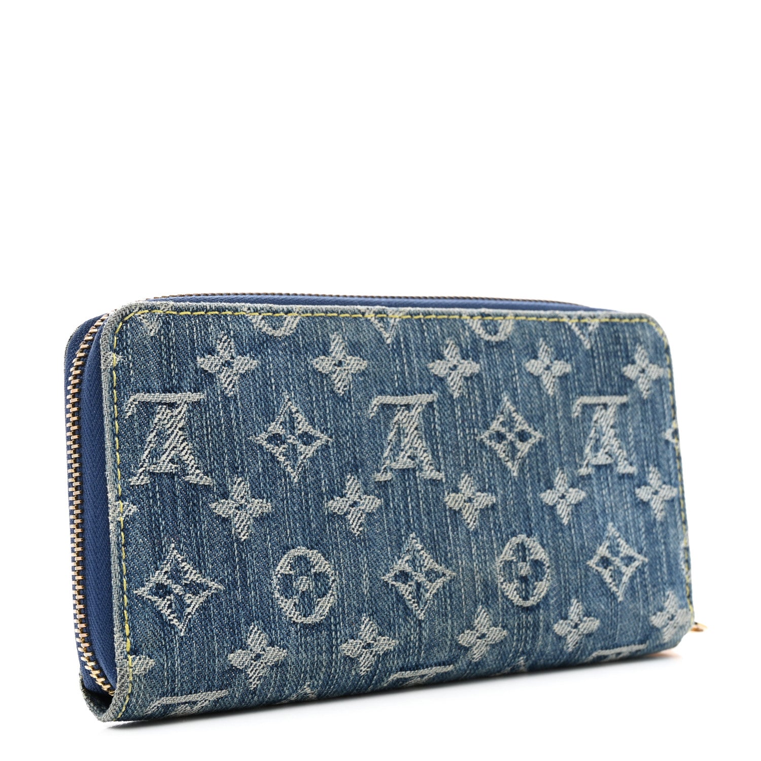 Louis Vuitton Monogram Denim Zippy Wallet Blue 3 of 10