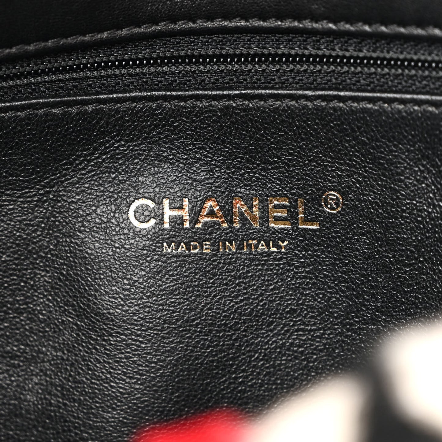 Lambskin Shearling Medium Flap Red Black
